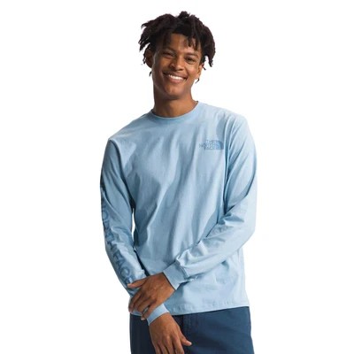 Camiseta manga larga con gráfico en la manga, corte estándar (Hombre) Azul Acero Small