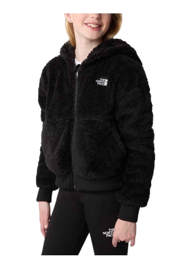Suave Oso NF0A84N4JK3 Jacket Girls Black Fleece Full Zip SGN804 (Black,M (10))