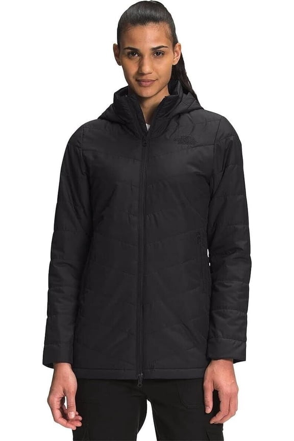 Tamburello NF0A5GDXJK3 Women's Black Pull Zip Parka Jacket DTF844 (Regular,XS)