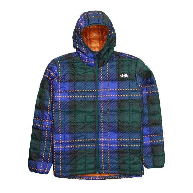 The North Face Thermoball Eco 2.0 Mens Plaid Hooded Jacket 2XLarge Green Walmart