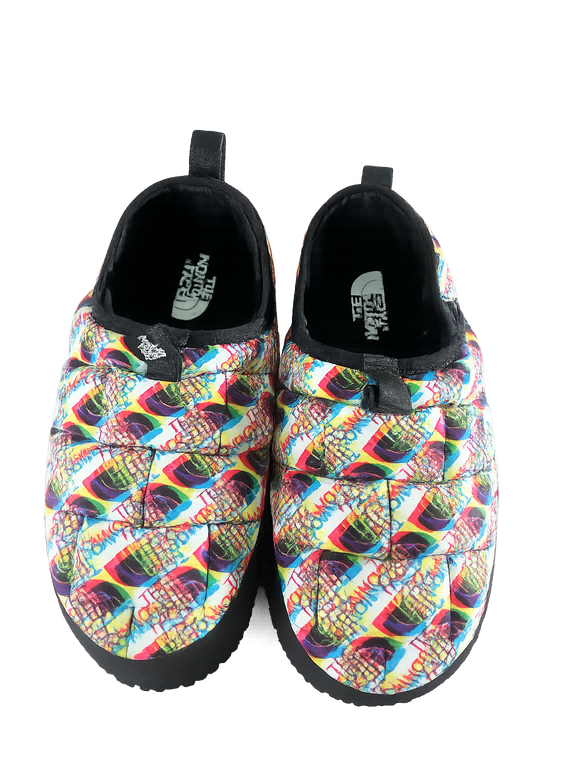 Teen Thermoball Insulated traction Mule II Shoe, TNF White Hald Dome Glitch Print/TNF Black 4