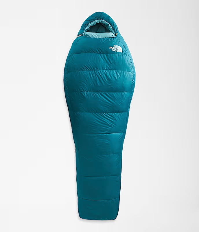 The North Face Trail Lite Down 20 Sleeping Bag Unisex Long Right Hand, Blue Coral/Reef Waters