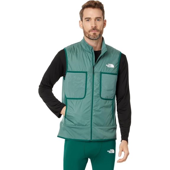 The North Face Winter Warm Pro Vest Mens Large Dark Sage Full Zip Stretch GBO295