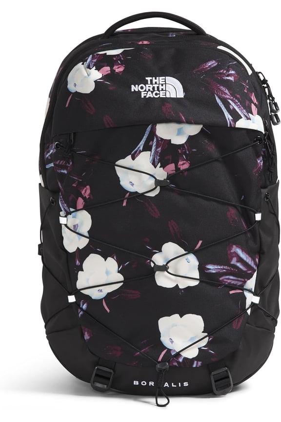 Women's Borealis Commuter Laptop Backpack, TNF Black Winter Flowers Print, One Size