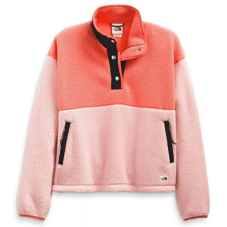 The North Face Women s Cragmont Fleece 1 4 Snap Top XS Emberglow Orange Rose Tan Walmart