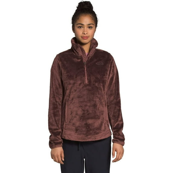 The North Face Women's Jacket Osito Long Sleeve 1/4 Zip Soft Fleece Jacket, Maroon Purple, S