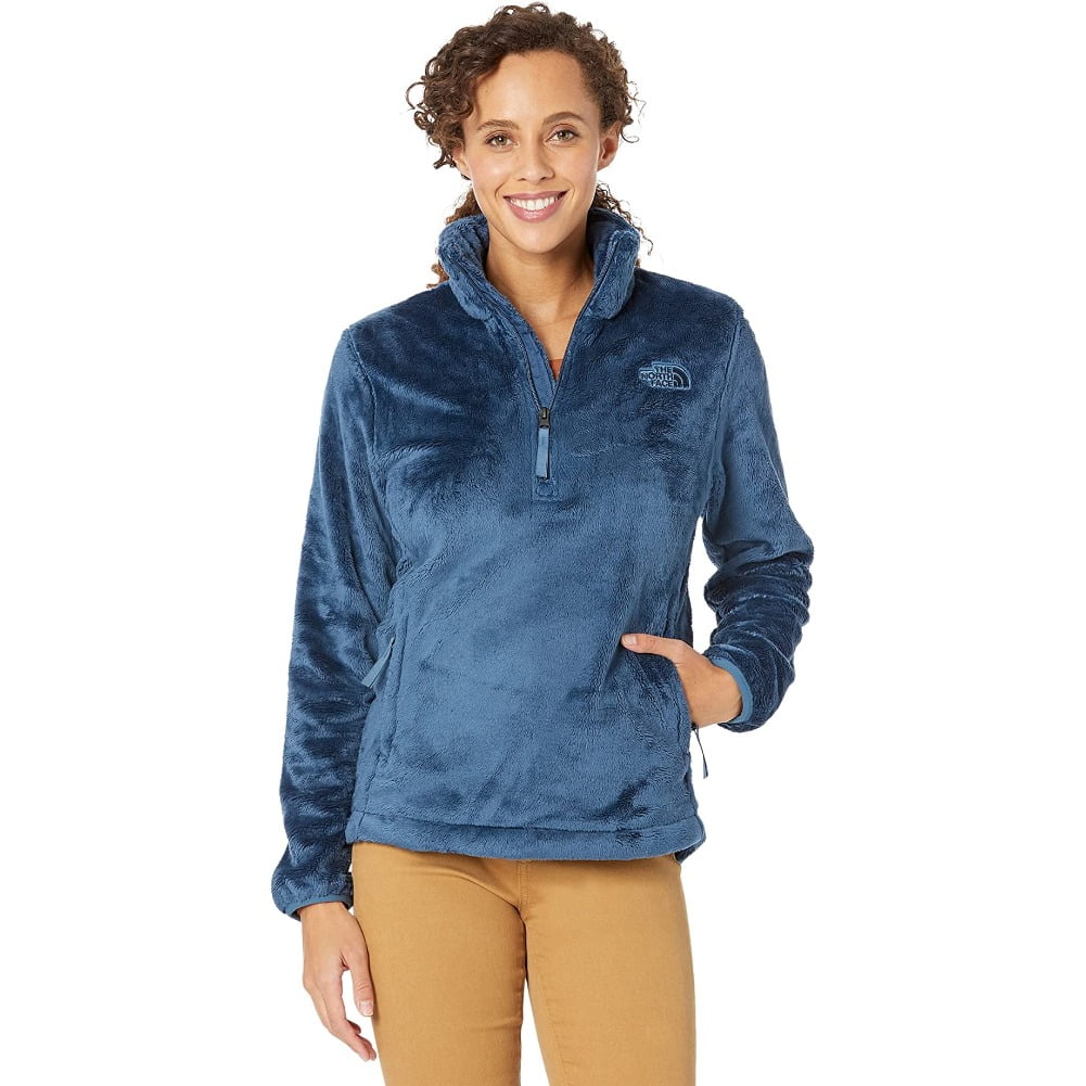 The North Face Women's Jacket Osito Long Sleeve 1/4 Zip Soft Fleece Jacket,  Shady Blue, 3XL