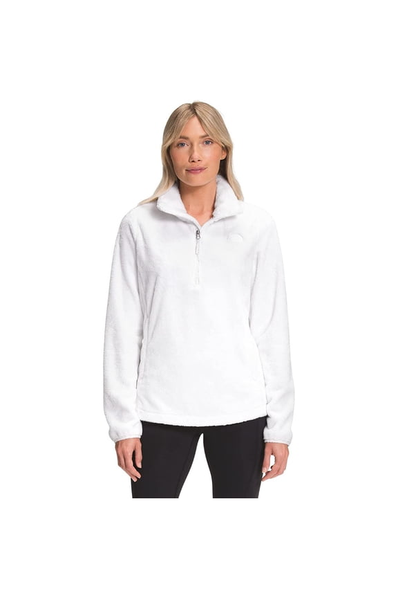 Women's Jacket Osito Long Sleeve 1/4 Zip Soft Fleece Jacket, White, 2XL