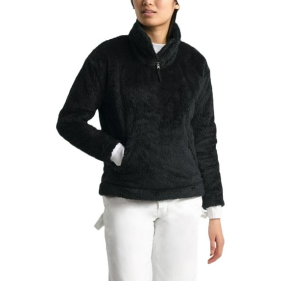 The North Face Women's Jacket Warm Furry Fleece Pullover Long Sleeve Coat, Black, XL