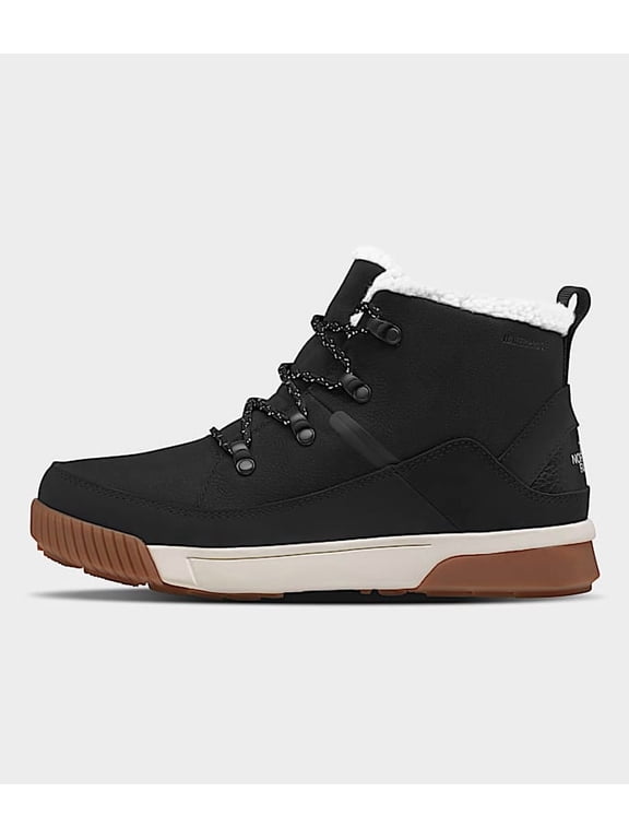 Women's Sierra Mid Lace Insulated Waterproof Boots Leather Upper & Rubber Outsole, TNF Black/Gardenia White