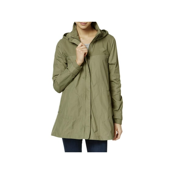 The North Face Womens Flychute Wind Resistant A-Line Jacket Green XS