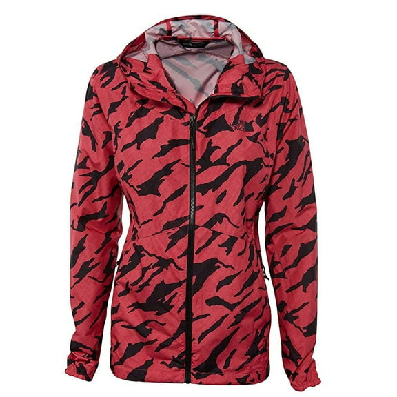The North Face Womens Flyweight Hoodie,Raspberry Red Marker Mountain Print,X-Large