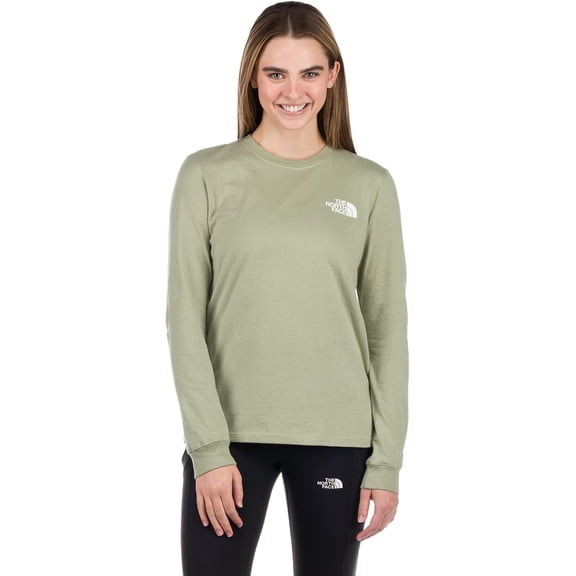 The North Face Womens Long Sleeve Crew Neck Throwback Logo T-Shirt Tea Green XXL