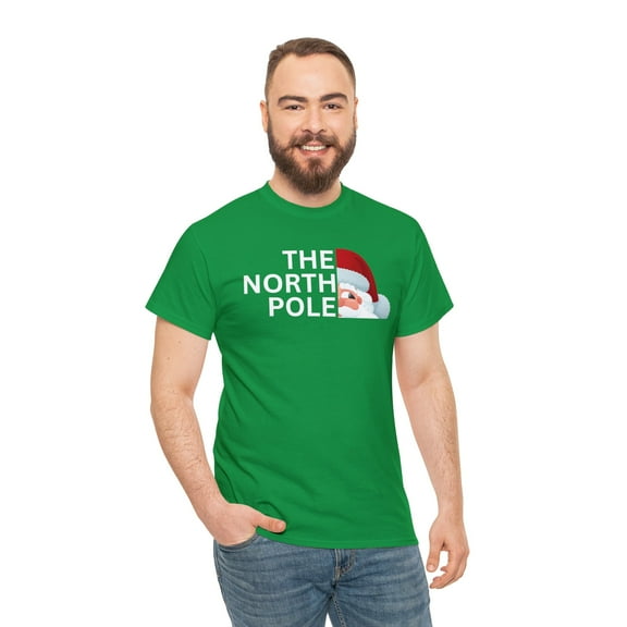 The North Pole-Novelty Funny Christmas shirt gift-Unisex Heavy Cotton Tee
