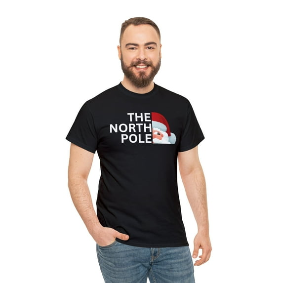 The North Pole-Novelty Funny Christmas shirt gift-Unisex Heavy Cotton Tee