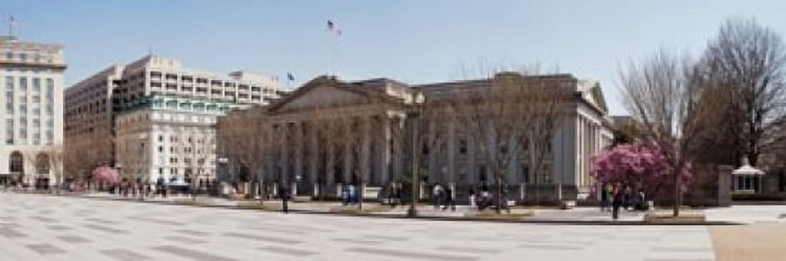 The North face of the US Treasury Building at The Mall Washington DC USA Canvas Art - Panoramic Images (18 x 6)
