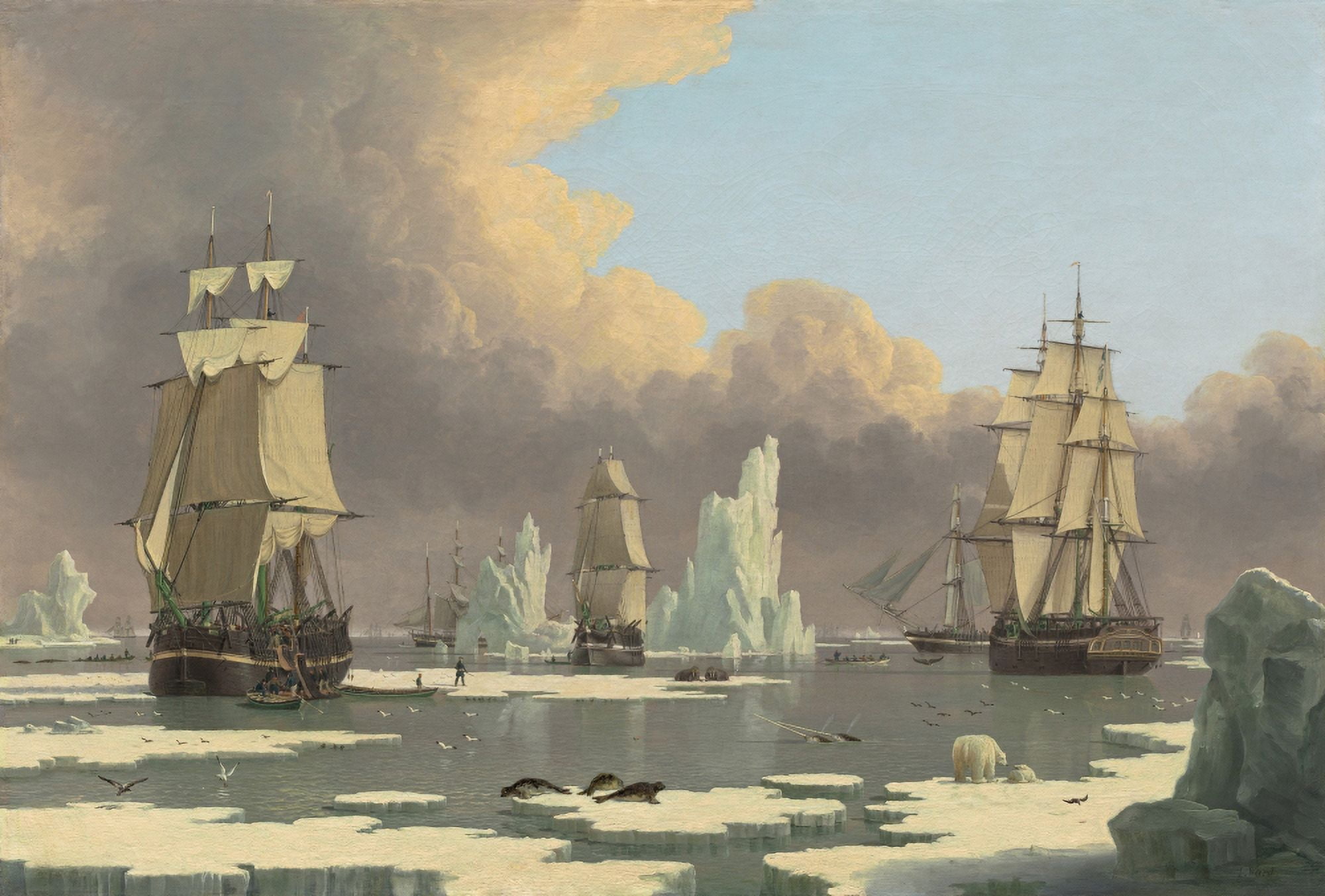 The Northern Whale Fishery The Swan And Isabella Canvas Art - (24 x 18)