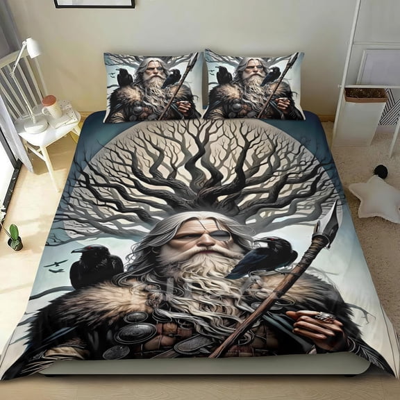 The Northman Themed Bed Sheet Set Three Piece Set 53x79 Inches Comfortable And Skin Friendly Unique Design Creating A Star Studded Night