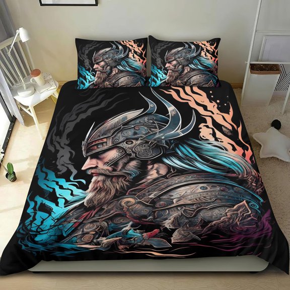 The Northman Themed Bed Sheet Set Three Piece Set 53x79 Inches Comfortable And Skin Friendly Unique Design Creating A Star Studded Night