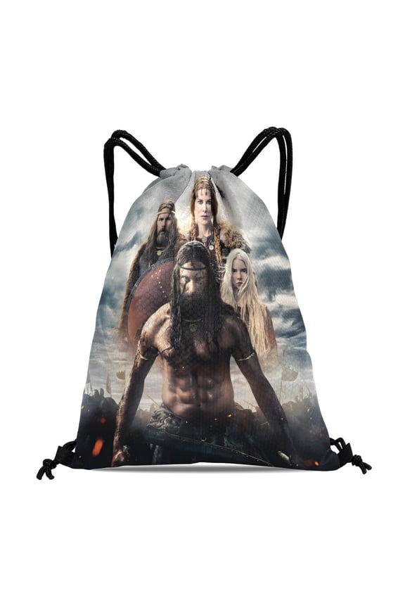 The Northman-theme Drawstring Backpack Sports Gym Bag Water Resistant String Bag Cinch Bag12''X16''30X40cm