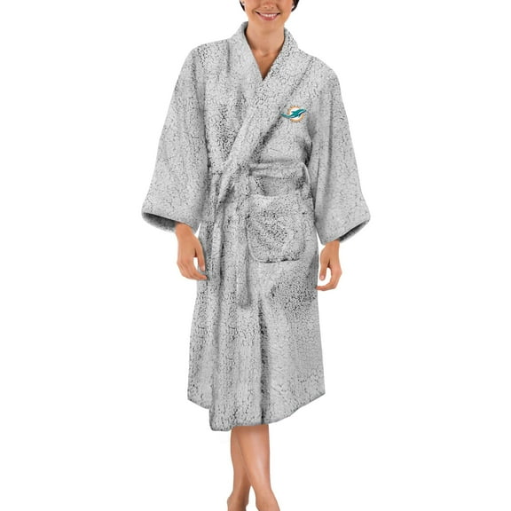 Women's The Northwest Group Gray Miami Dolphins Sherpa Bathrobe