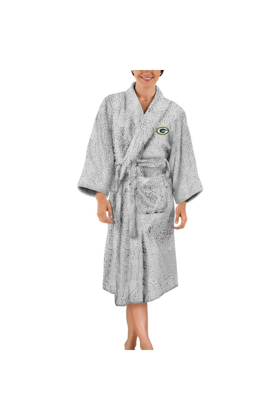 Women's The Northwest Group Gray Green Bay Packers Sherpa Bathrobe