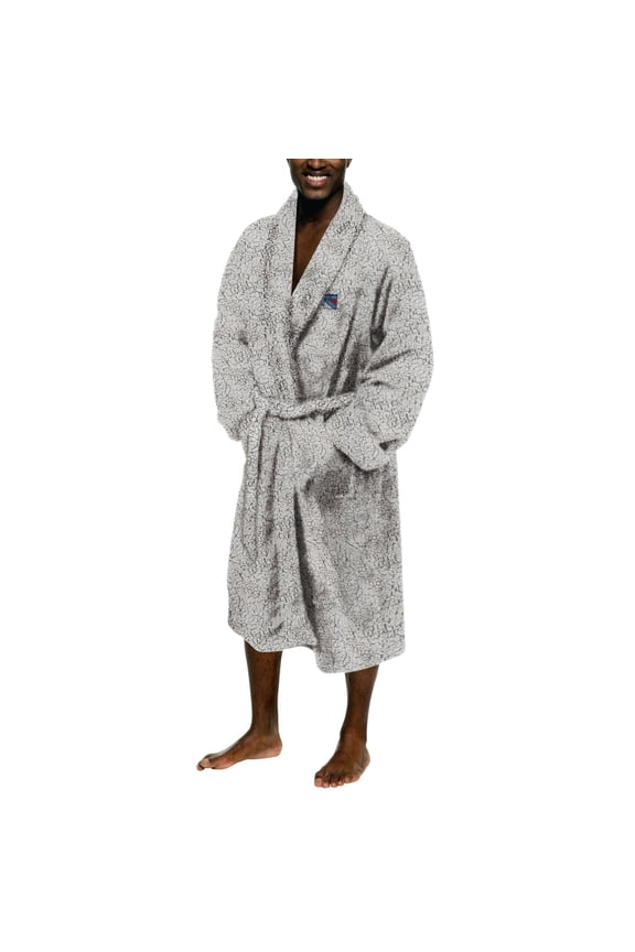 Men's The Northwest Group Gray New York Rangers Sherpa Bathrobe