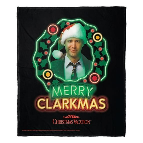 The Northwest 1WBS-23600-0036-OOF 50 x 60 in. Warner Bros. Christmas Vacation Neon Clarkmas Silk Touch Throw Blanket