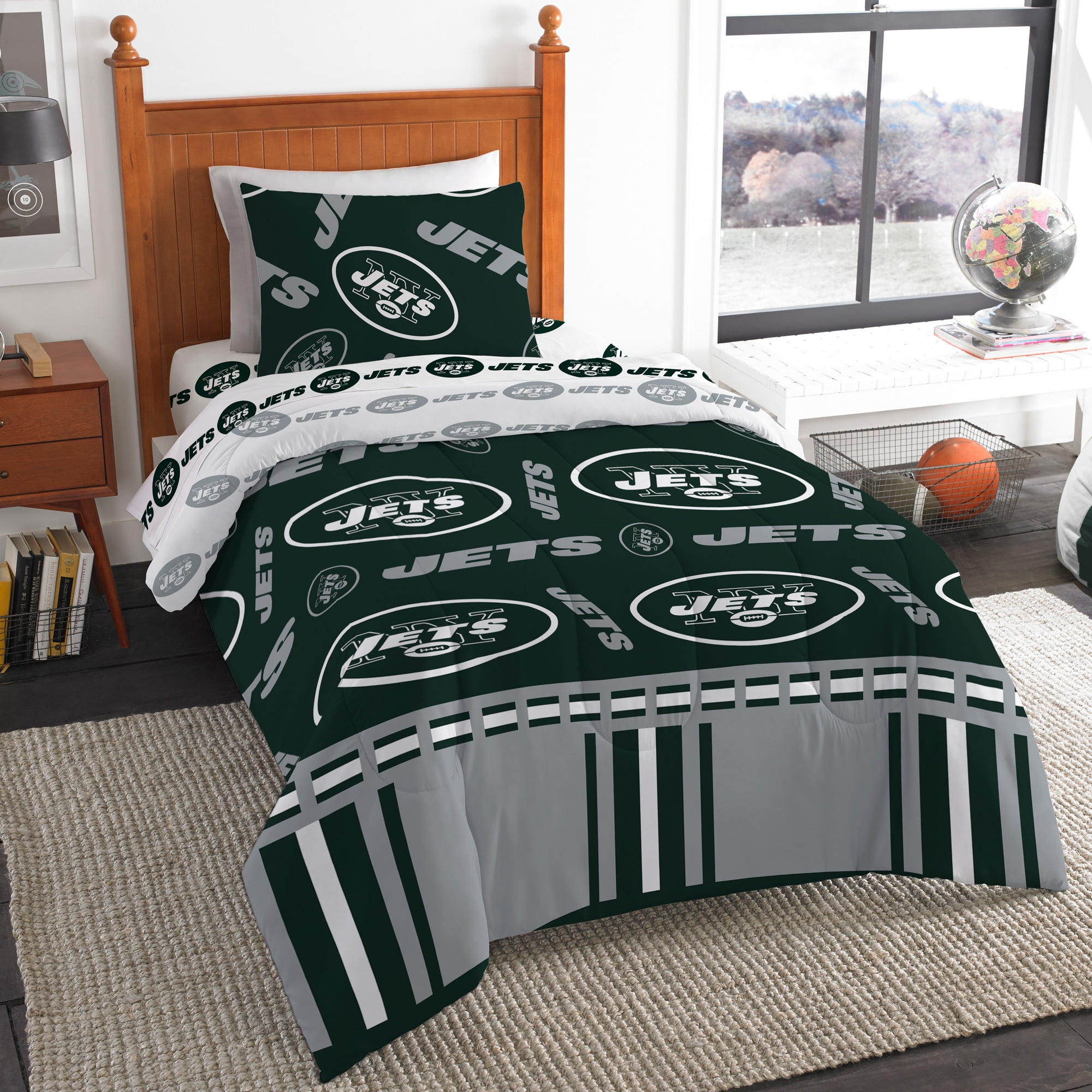 New York Jets Twin/Twin XL Status Bed in a Bag Set - Sports Unlimited