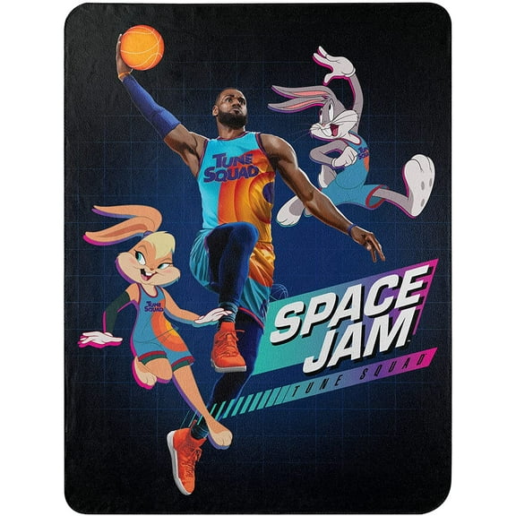The Northwest Company SPACE JAM 2 JAM ON IT FLEECE THROW 45X60, black