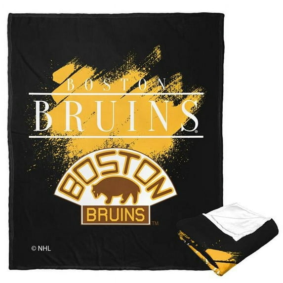 The Northwest Group 1NHL-23604-0001-RET 50 x 60 in. NHL Vintage Hockey Bruins Silk Touch Throw, Black