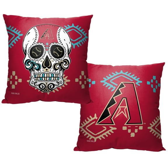 The Northwest Group Arizona Diamondbacks 16" x 16" Candy Skull Printed Throw Pillow