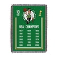 thumbnail image 1 of The Northwest Group Boston Celtics 18-Time NBA Finals Champions 48" x 60" Historic Tapestry Throw Blanket, 1 of 5