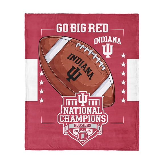 The Northwest Group Indiana Hoosiers College Football Playoff 2025 National Champions 46" x 60" Commit Silk Touch Throw