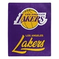 thumbnail image 1 of The Northwest Group  Los Angeles Lakers 50" x 60" Signature Raschel Plush Throw Blanket, 1 of 1