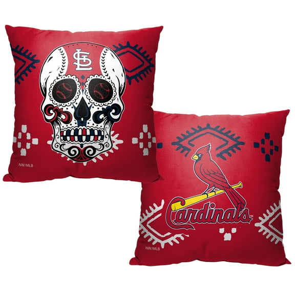 The Northwest Group St. Louis Cardinals 16" x 16" Candy Skull Printed Throw Pillow