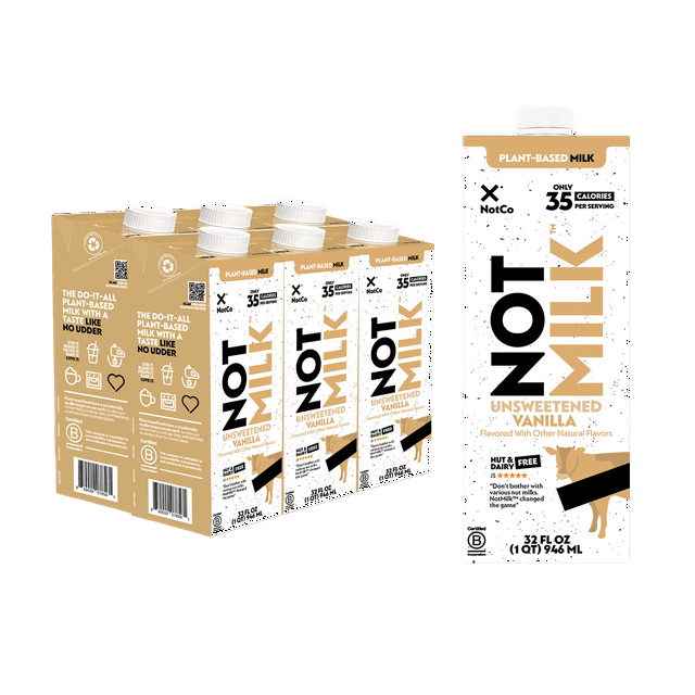 The Not Company NotMilk Unsweetened Vanilla, 32oz ShelfStable Plant