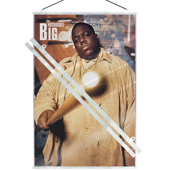 The Notorious B.I.G. - Music Poster (Gold Cane) (Size: 24" x 36") (Laminated Poster & Clear Hanger)