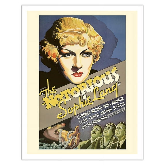 The Notorious Sophie Lang - Starring Gertrude Michael Paul Cavanagh - Directed by Ralph Murphy - Vintage Film Movie Poster c.1954 - Fine Art Matte Paper Print (Unframed) 11x14in