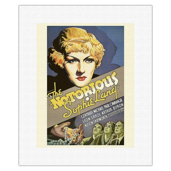 The Notorious Sophie Lang - Starring Gertrude Michael Paul Cavanagh - Directed by Ralph Murphy - Vintage Film Movie Poster c.1954 - Fine Art Rolled Canvas Print 11in x 14in