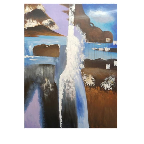 Crestview Collection CVTOP2650 Nova Blue Cotton Paintings