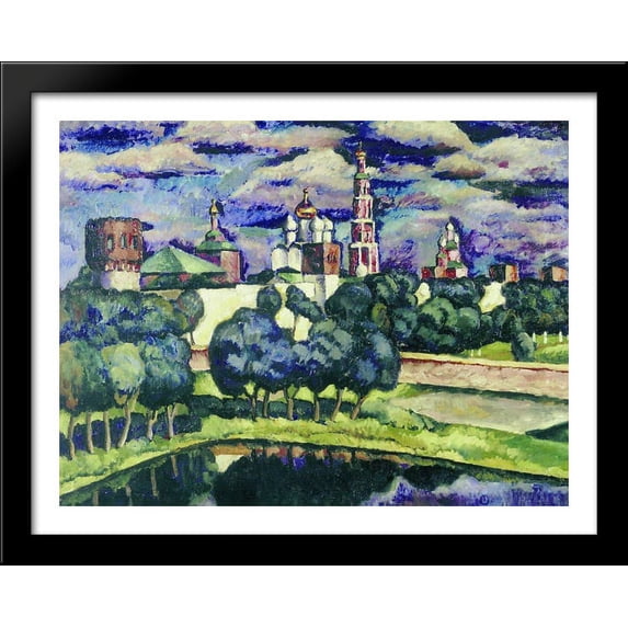 The Novodevichy Convent 36x28 Large Black Wood Framed Print Art by Ilya Mashkov