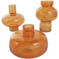 thumbnail image 1 of DecMode 12", 10", 7"H Round Orange Glass Vase with Varying Shapes and Sizes, Set of 3, 1 of 17