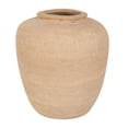 thumbnail image 1 of DecMode 12" Wide Textured Terracotta Beige Ceramic Vase, 1 of 14
