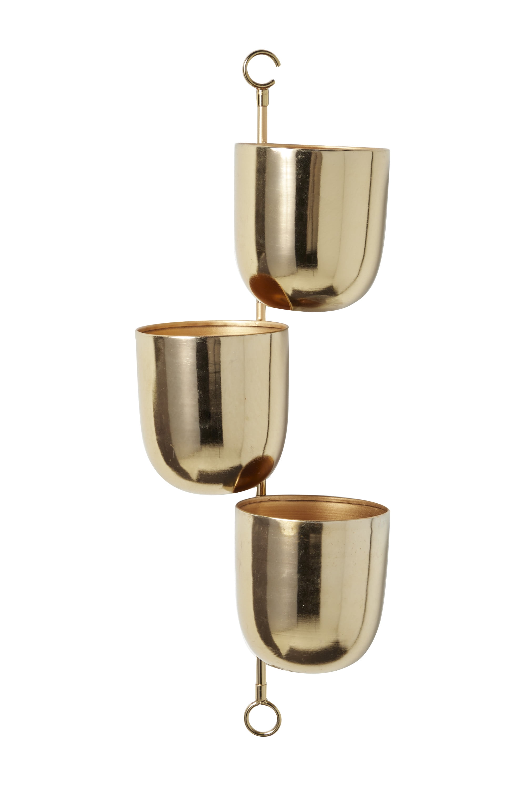 Gold Metal 3-Tier Indoor/Outdoor Hanging Wall Planter