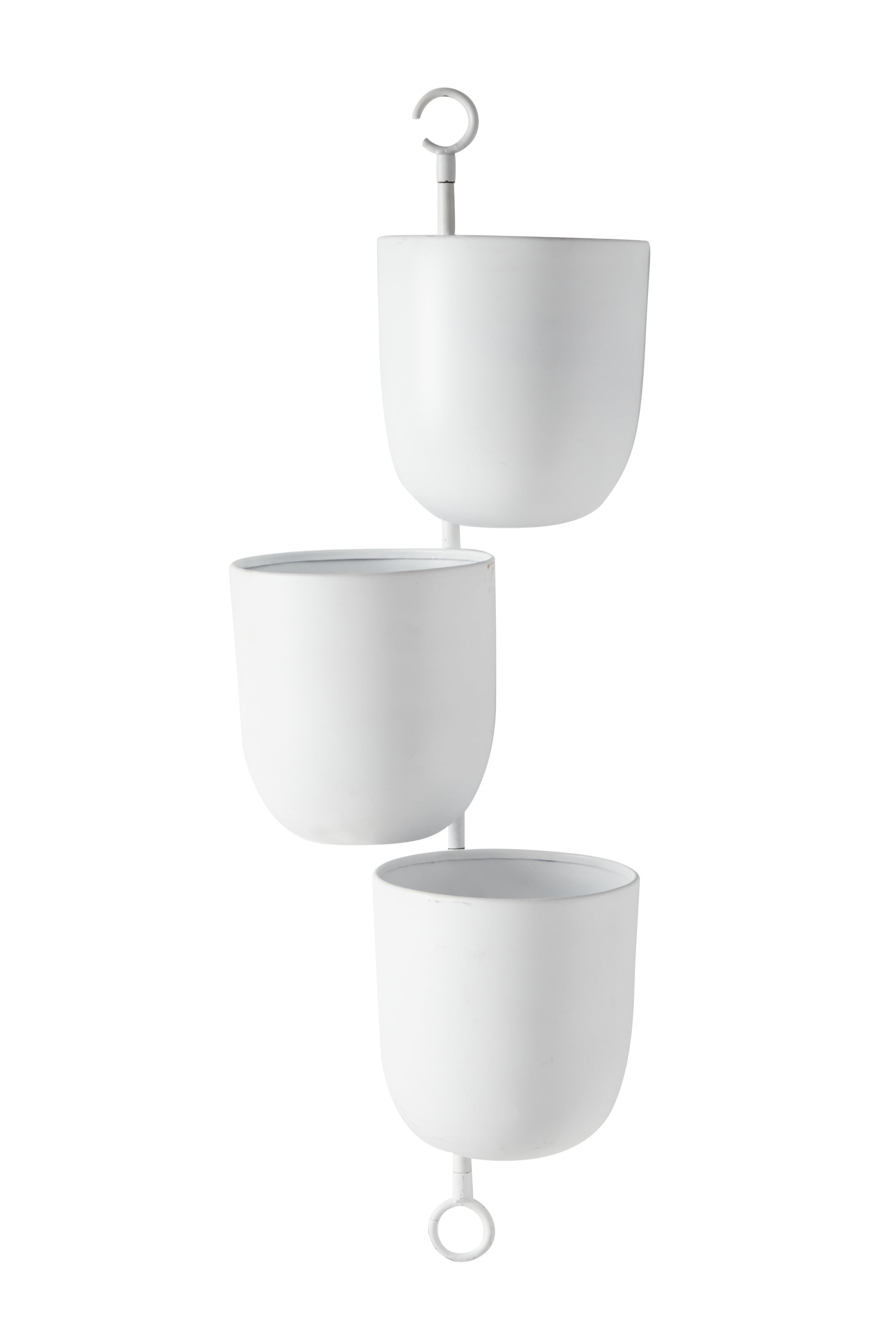 The Novogratz Layered White Metal Wall Planter, 12" x 25"