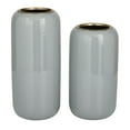 thumbnail image 1 of DecMode 13", 11"H Gray Metal Vase, Set of 2, 1 of 8