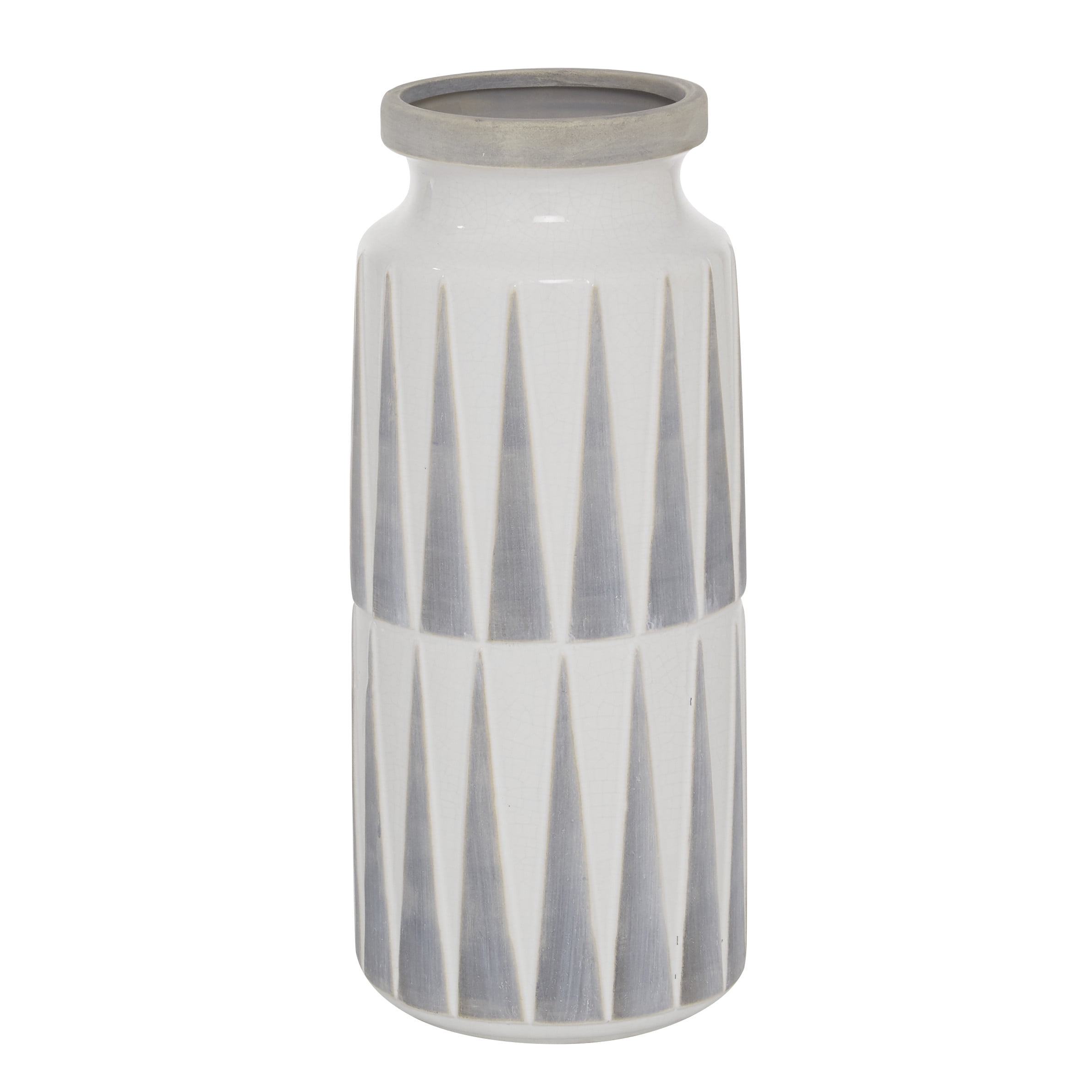 Elegant Dove Gray Ceramic Bouquet Vase 13''