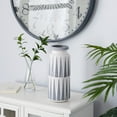 thumbnail image 1 of DecMode 13" Gray Ceramic Vase with Triangle Patterns, 1 of 5
