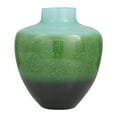 thumbnail image 1 of DecMode 13" Handmade Green Glass Vase, 1 of 8